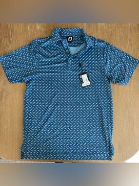 FootJoy Blue Dolphin Patterned Men's Polo